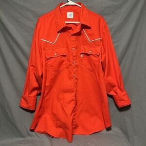 Vintage LEVI'S USA 1980's Olympic Games Pearl Snap Red Western Long Sleeve Shirt